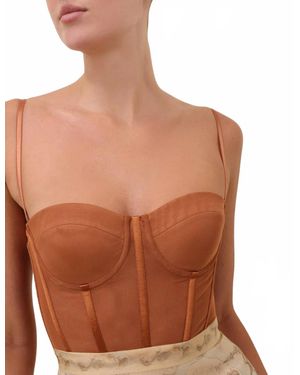 Zimmermann Rebellion Corset Bodysuit - Brown