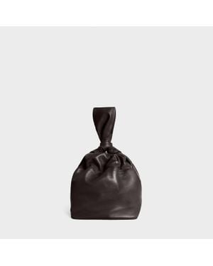 LEMIZ Mariposa Twist Clutch Leather Handbag - Black
