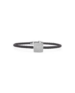 Alor Square Disc Diamond Bangle - Black