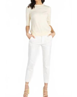 EsQualo Suvi Split Hem Chino Pants - White