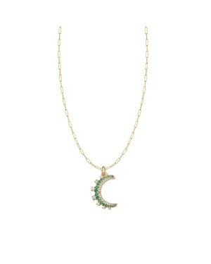 Adriana Pappas Emerald Moon Necklace - Metallic