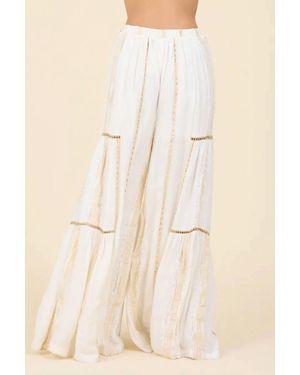 Surf Gypsy Tiered Wide Leg Pants - Natural