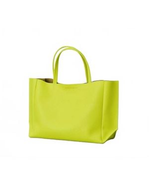 Ampersand As Apostrophe Leather Sideways Tote Bag - Yellow