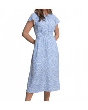 Southern Tide Clemetine Flutter Sleeve Midi Dress - Blue