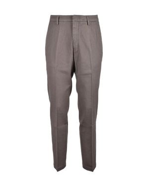 BRO-SHIP Tailored Fit Cotton Elastane Pants With Straight Leg Design - Gray