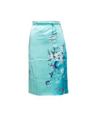 Roberto Cavalli Silk Wrap Skirt - Blue