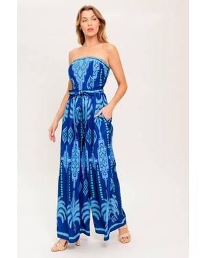 TRUEDAMES Chasing Magic Woven Jumpsuit - Blue