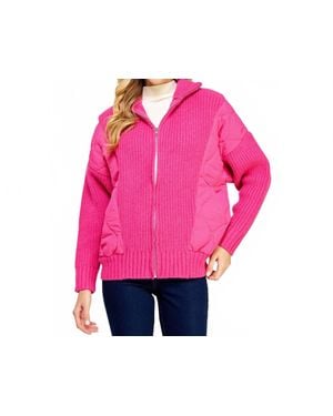 Strut & Bolt So Cozy Quilted Sweater Jacket - Pink
