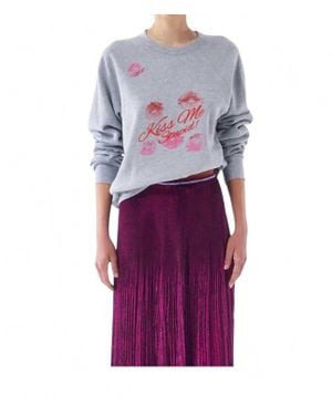 Le Superbe Kiss Me Crew Neck Sweater - Purple