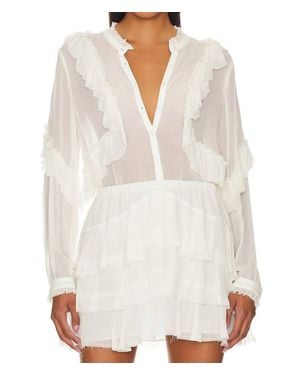 LoveShackFancy Jelena Blouse - White