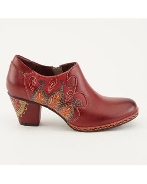 L'ARTISTE By Spring Step Zami Leather Round Toe Shootie Jobb1181 - Red