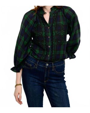 Sister Mary Rosa Plaid Trimmed Shirt - Black