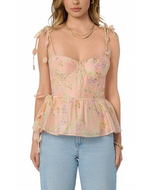 Astr Halcyon Peplum Top - Blue
