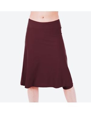 Calypsa Below The Knee Swim Skirt With Capri Leggings - Purple