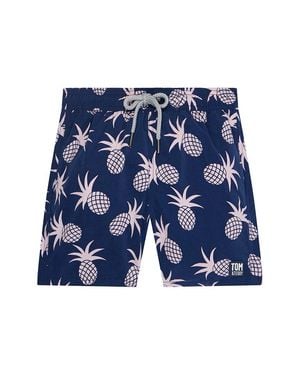 Tom & Teddy Pineapples Swim Trunk - Blue