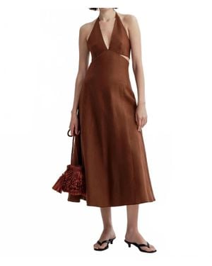 A.L.C. Evelena Halter Neck Dress - Brown