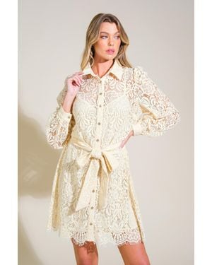 TRUEDAMES Adore You Lace Mini Dress - Natural