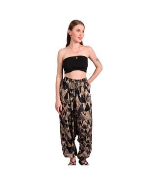 TRUEDAMES Boho Harem Pants Versatile Yoga Beach Pocket Pants - Black