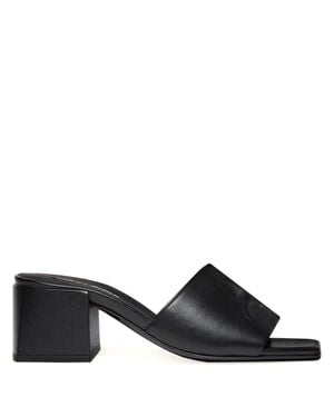 Courreges Square Open Toe Sandals - Black