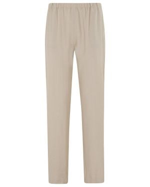 Loulou de Saison Scot Medium-Waist Straight-Leg Viscose-Blend Pants - Natural