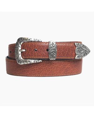 Lejon Leather Goods Vintage Bison Leather Primrose Usa Belt - Red