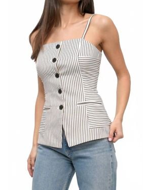 Greylin Sandi Button Front Top - White