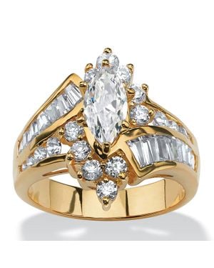 Palmbeach Jewelry 3.20 Tcw Marquise-Cut Cubic Zirconia Ring - Metallic