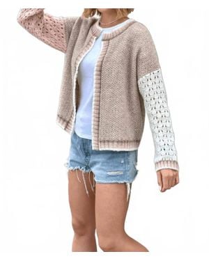Mica Hand Knit Cardigan Top - White