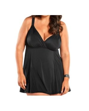 Always for Me Plus Size Raven Swimdress - Black