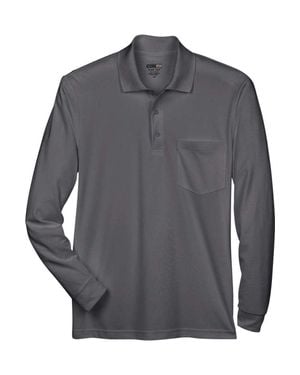 CORE365 Pinnacle Performance Long Sleeve Piqu Polo With Pocket - Gray