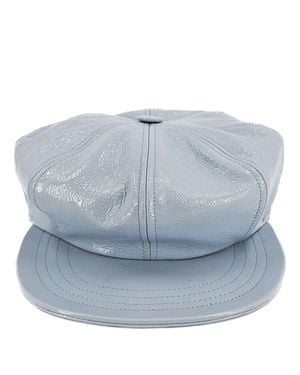 Madison Maison Patent Leather Motorcycle Hat - Blue