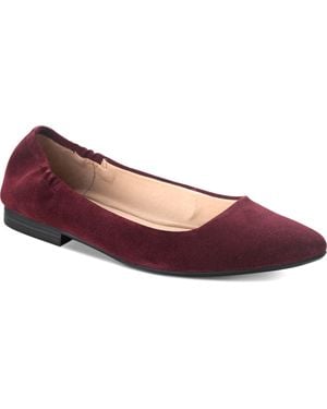 American Rag Jilly Suede Slip On Flats - Red