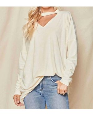 Beeson River Keyhole Neck Sweater - White