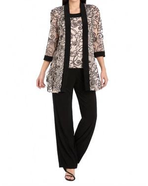 R & M Richards 2 Piece Pant Suit - Black