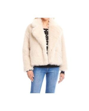 Karen Kane Cropped Faux Fur Jacket - Blue