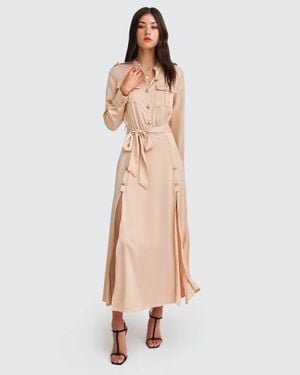 Belle & Bloom Lover To Lover Maxi Shirt Dress - Natural