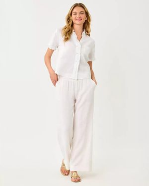 Lilly Pulitzer 31" Mirabella High Rise Linen Palazzo Pant - White