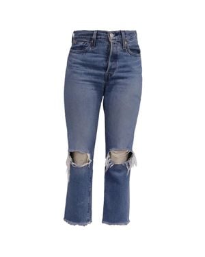 Levi's Wedgie Fit Distressed Jeans - Blue