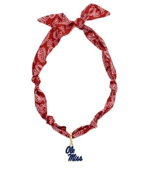 Canvas Style Sole Miss Rebels Bandana Scarf Necklace - Red