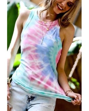 Mazik Tie Dye Ribbed Tank Top - Multicolor