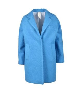 Annie P Wool Mohair Polyamide Coat - Blue