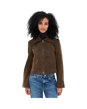 Free People River Vegan Leather Jacket, Double Espresso - Brown