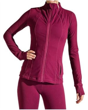Rae Mode Athleisure Zipper Jacket - Purple