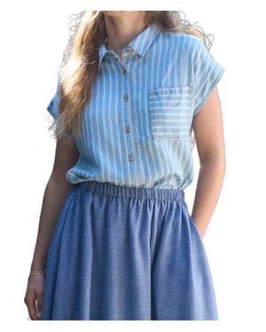 Blu Pepper Bayside Button Down Top - Blue