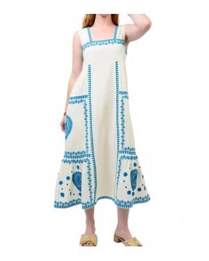 Ivy Jane Gauze Embroidered Sundress - Blue