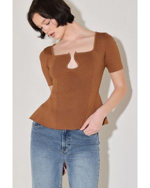 TRUEDAMES Golden Glow Moment Sweater Top - Blue