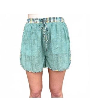 Conditions Apply Vladana Mixed Plaid Shorts - Blue