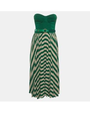 Elisabetta Franchi Lurex Knit Corset Abito Donna Dress - Green