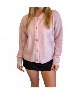 Olivaceous Gillian Oversized Knit Cardigan - Pink