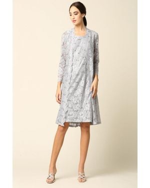 TRUEDAMES Short 2-Pc Lace Mother Of Bride Dress & Jacket - Natural